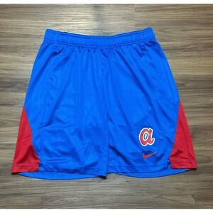 Nike Cooperstown Collection MLB Atlanta Braves Training Shorts Blue Men's Sz L